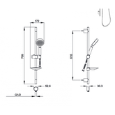 Abey Gareth Ashton ABS Round Rail Shower Single Function - Chrome